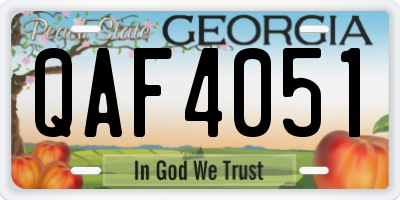 GA license plate QAF4051