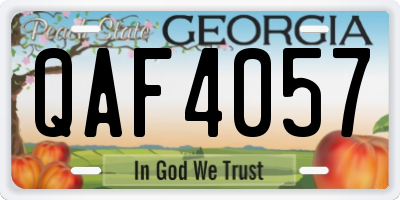 GA license plate QAF4057