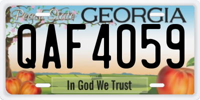 GA license plate QAF4059