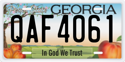 GA license plate QAF4061