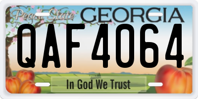 GA license plate QAF4064