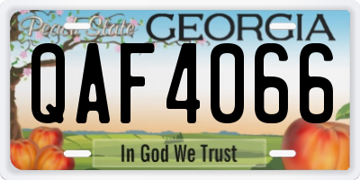 GA license plate QAF4066