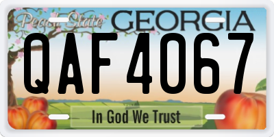 GA license plate QAF4067