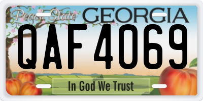 GA license plate QAF4069