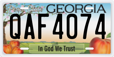 GA license plate QAF4074