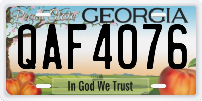 GA license plate QAF4076