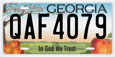 GA license plate QAF4079