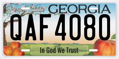 GA license plate QAF4080