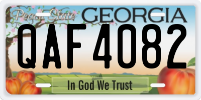 GA license plate QAF4082