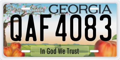 GA license plate QAF4083
