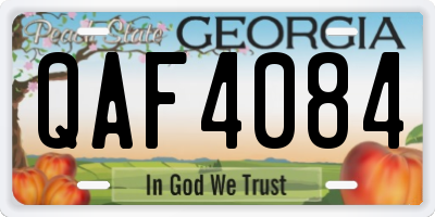 GA license plate QAF4084