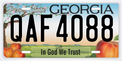 GA license plate QAF4088