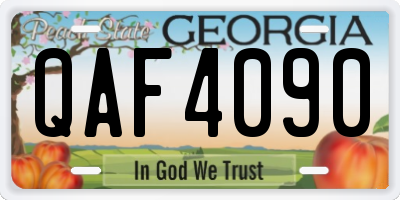 GA license plate QAF4090