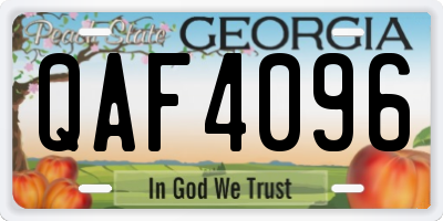 GA license plate QAF4096