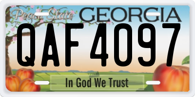 GA license plate QAF4097
