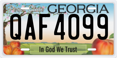 GA license plate QAF4099
