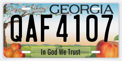 GA license plate QAF4107
