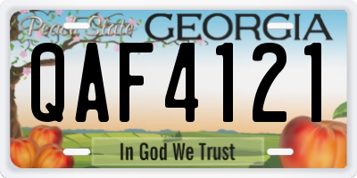 GA license plate QAF4121