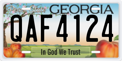 GA license plate QAF4124