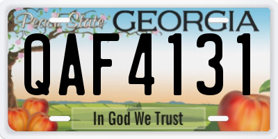GA license plate QAF4131