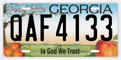 GA license plate QAF4133