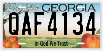 GA license plate QAF4134