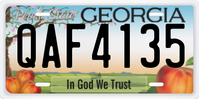 GA license plate QAF4135