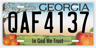 GA license plate QAF4137