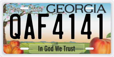GA license plate QAF4141