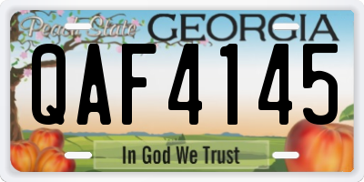 GA license plate QAF4145