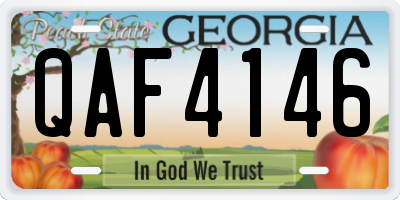 GA license plate QAF4146