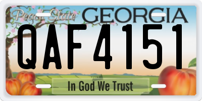 GA license plate QAF4151