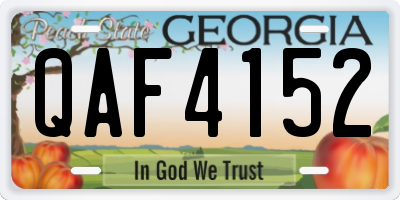 GA license plate QAF4152
