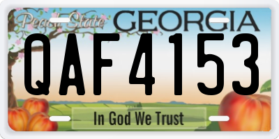 GA license plate QAF4153