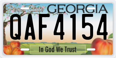 GA license plate QAF4154