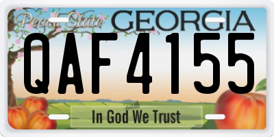 GA license plate QAF4155