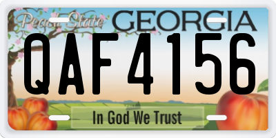 GA license plate QAF4156