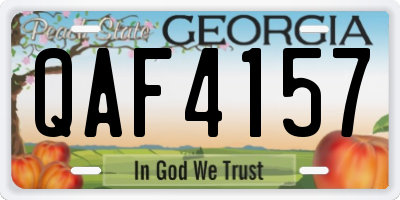 GA license plate QAF4157
