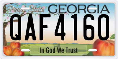 GA license plate QAF4160
