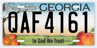 GA license plate QAF4161