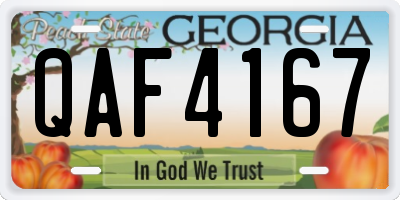 GA license plate QAF4167