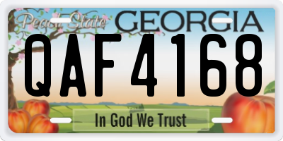 GA license plate QAF4168