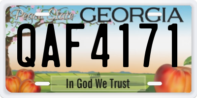 GA license plate QAF4171