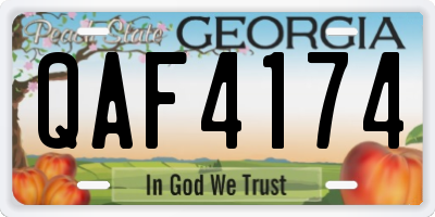 GA license plate QAF4174