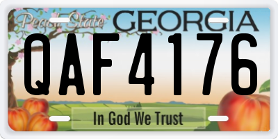 GA license plate QAF4176