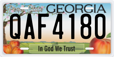 GA license plate QAF4180