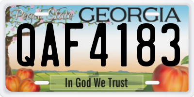 GA license plate QAF4183