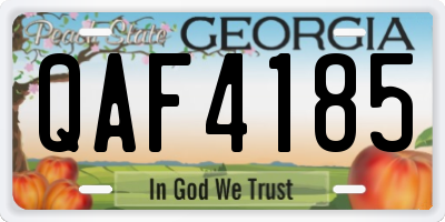 GA license plate QAF4185
