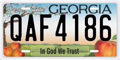 GA license plate QAF4186