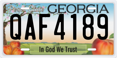 GA license plate QAF4189